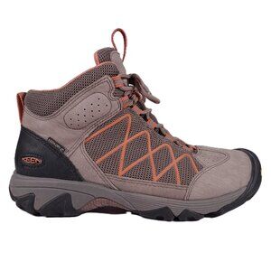 Keen Verdi II Mid Hiking Boots Women 8.5 Leather Tan Orange Outdoor 1009555
